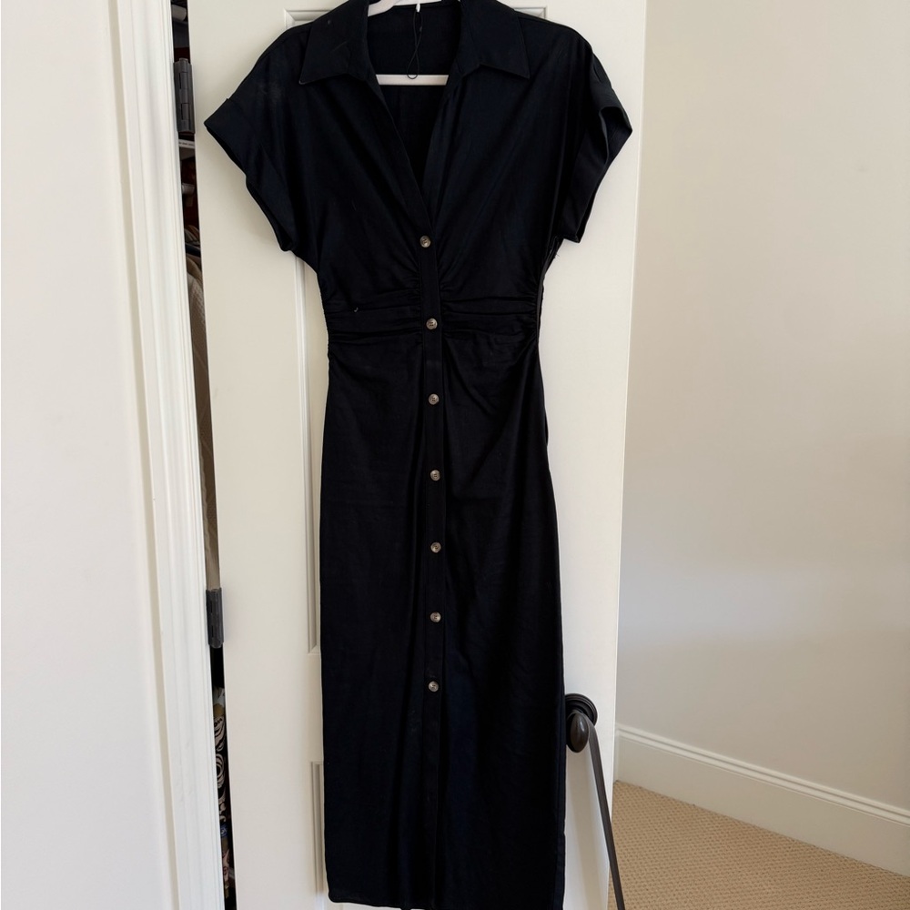 Zara Black Button-Down Dress